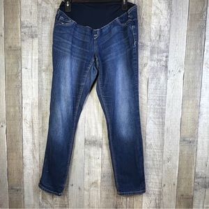 Evermore Denim Size XL Maternity Dark Blue Denim Jeans with Front Coin P…